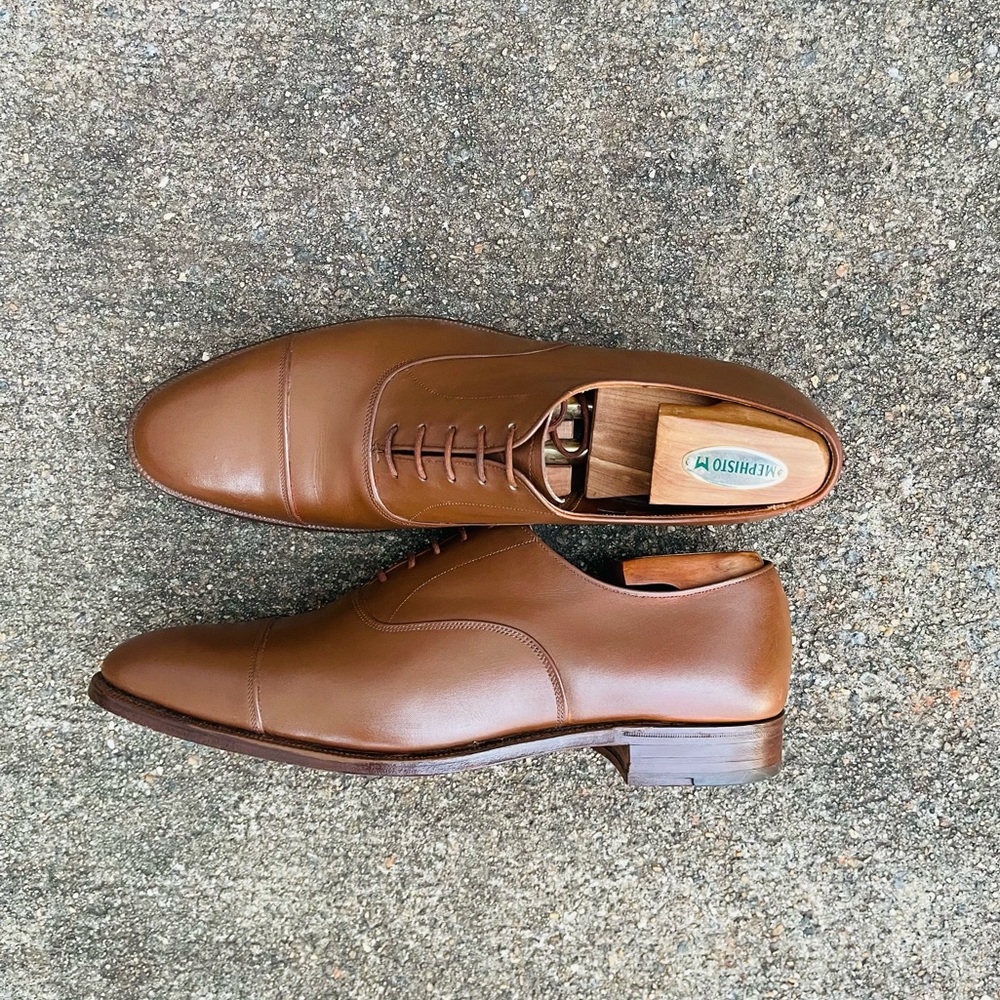 Like New Paul Stuart Brown Oxford Shoes Made By Edward Green - Picture 5 of 10